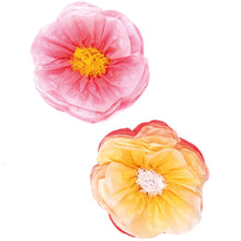 Lade das Bild in den Galerie-Viewer, 2er Set Seidenpapierblumen groß Rosa Gelb
